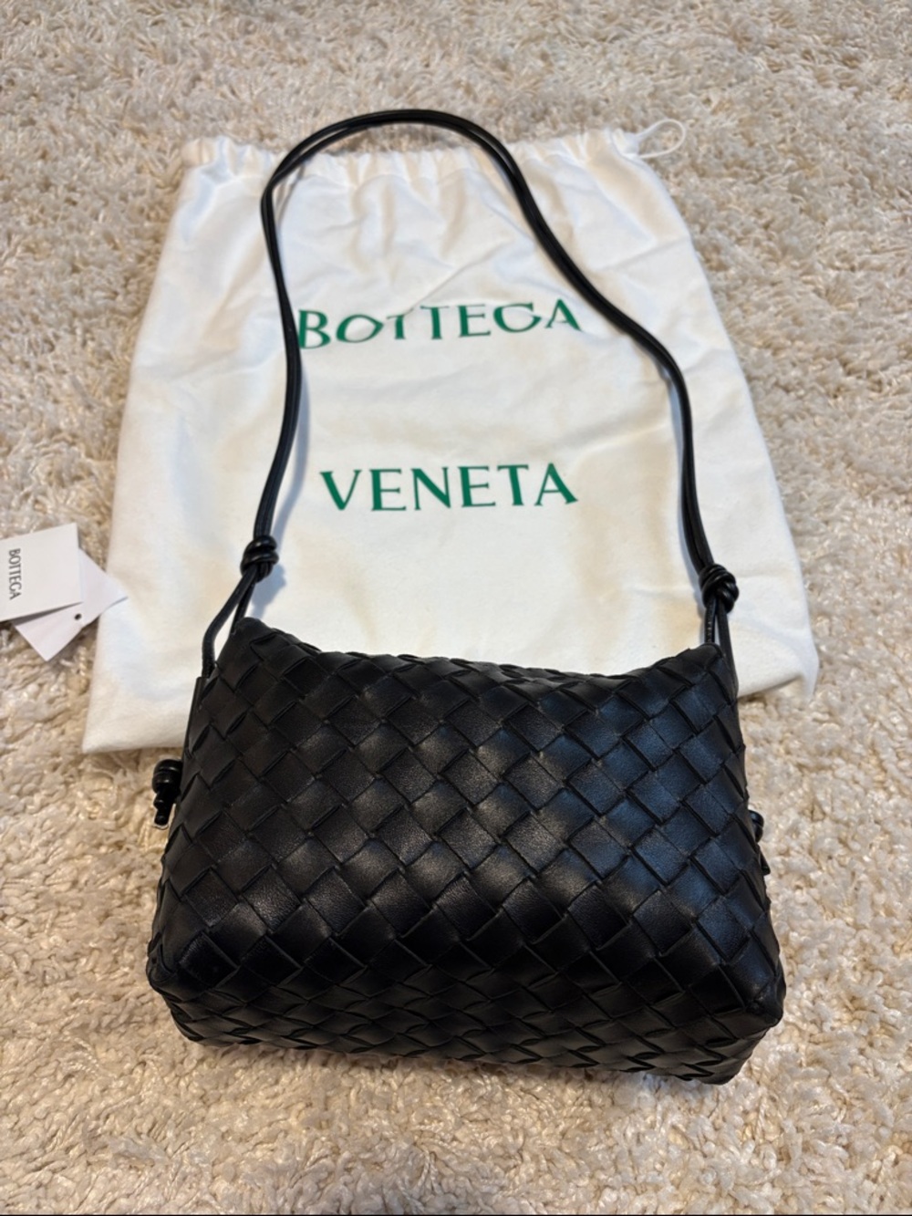 Bottega Veneta Black Intrecciato Leather Shoulder Crossbody - Picture 5 of 6